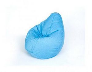 Кресло-мешок Груша велюр голубое малое в Лабытнанги - labytnangi.ok-mebel.com | фото 1