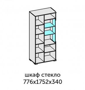 Аллегро-10 Шкаф 2дв. (со стеклом) (дуб крафт золотой-камень темный) в Лабытнанги - labytnangi.ok-mebel.com | фото 2