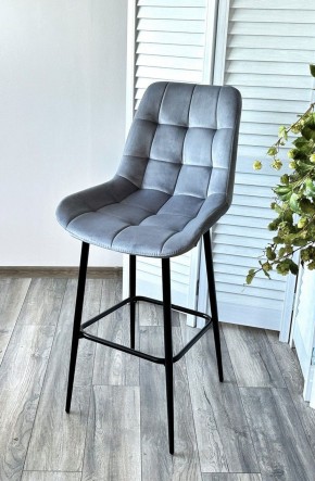 Барный стул ХОФМАН, цвет H-14 Серый, велюр / черный каркас М-City в Лабытнанги - labytnangi.ok-mebel.com | фото 2