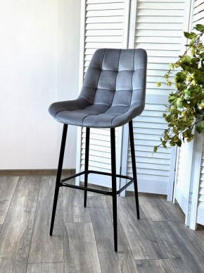 Барный стул ХОФМАН, цвет H-14 Серый, велюр / черный каркас М-City в Лабытнанги - labytnangi.ok-mebel.com | фото 3