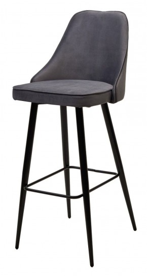 Барный стул NEPAL-BAR СЕРЫЙ #27, велюр/ черный каркас (H=78cm) М-City в Лабытнанги - labytnangi.ok-mebel.com | фото