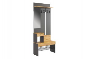 БАСКО Прихожая К7 (графит) в Лабытнанги - labytnangi.ok-mebel.com | фото 2