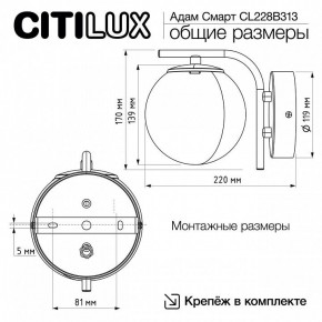 Бра Citilux Адам Смарт CL228B313 в Лабытнанги - labytnangi.ok-mebel.com | фото 8