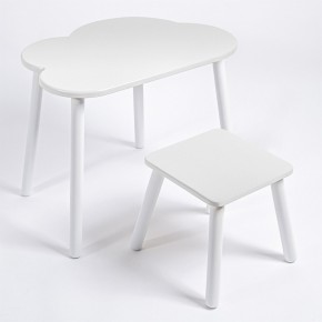 Детский комплект стол ОБЛАЧКО  и табурет Rolti Baby (белая столешница/белое сиденье/белые ножки) в Лабытнанги - labytnangi.ok-mebel.com | фото