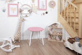 Детский стол круглый Rolti Baby (розовый/белый, массив березы/мдф) в Лабытнанги - labytnangi.ok-mebel.com | фото 1