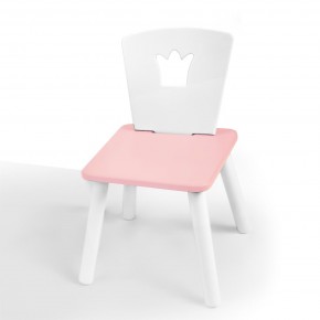 Детский стул Корона (Белый/Розовый/Белый) в Лабытнанги - labytnangi.ok-mebel.com | фото 1