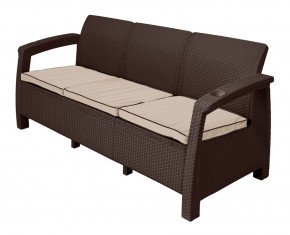 Диван Yalta Premium Sofa 3 Set (Ялта) шоколадный (+подушки под спину) в Лабытнанги - labytnangi.ok-mebel.com | фото 1