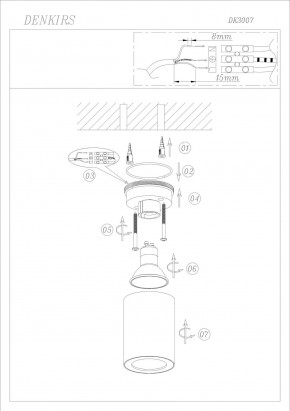 DK3007-BK Накладной светильник влагозащ., IP 44, 15 Вт, GU10, черный, алюминий в Лабытнанги - labytnangi.ok-mebel.com | фото 6