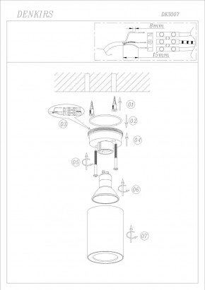 DK3007-BK Накладной светильник влагозащ., IP 44, 15 Вт, GU10, черный, алюминий в Лабытнанги - labytnangi.ok-mebel.com | фото