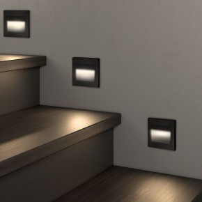 DK3050-BK Светильник встраиваемый в стену, IP 20, LED 3000, 1 Вт, черный пластик в Лабытнанги - labytnangi.ok-mebel.com | фото 3