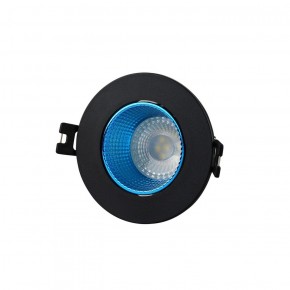 DK3061-BK+СY Встраиваемый светильник, IP 20, 10 Вт, GU5.3, LED, черный/голубой, пластик в Лабытнанги - labytnangi.ok-mebel.com | фото 1