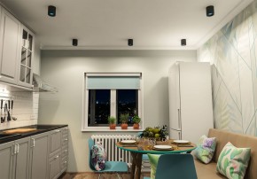 DK3090-BK+CY Светильник накладной IP 20, 10 Вт, GU5.3, LED, черный/голубой, пластик в Лабытнанги - labytnangi.ok-mebel.com | фото 2