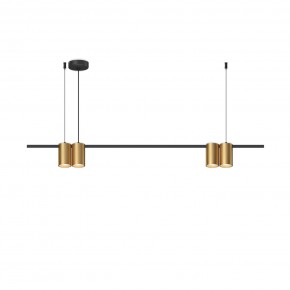 DK4061-BK+SG Подвесной светильник ORBIT, IP20, 4xGU10 LED до 15 Вт, черный + сатинированное золото, алюминий в Лабытнанги - labytnangi.ok-mebel.com | фото 3