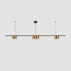 DK4063-BK+SG Подвесной светильник ORBIT, IP20, 7xGU10 LED до 15 Вт, черный + сатинированное золото, алюминий в Лабытнанги - labytnangi.ok-mebel.com | фото
