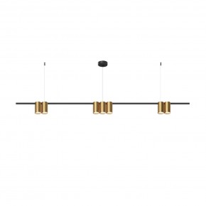 DK4063-BK+SG Подвесной светильник ORBIT, IP20, 7xGU10 LED до 15 Вт, черный + сатинированное золото, алюминий в Лабытнанги - labytnangi.ok-mebel.com | фото 3