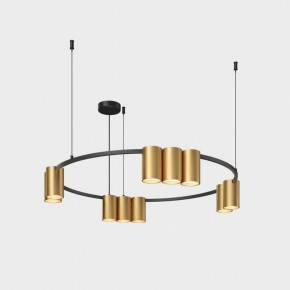 DK4065-BK+SG Подвесной светильник ORBIT , IP20, 10xGU10 LED до 15 Вт, черный + сатинированное золото, алюминий в Лабытнанги - labytnangi.ok-mebel.com | фото