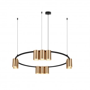 DK4065-BK+SG Подвесной светильник ORBIT , IP20, 10xGU10 LED до 15 Вт, черный + сатинированное золото, алюминий в Лабытнанги - labytnangi.ok-mebel.com | фото 3