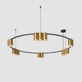 DK4067-BK+SG Подвесной светильник ORBIT, IP20, 15xGU10 LED, до 15 Вт, черный + сатинированное золото, алюминий в Лабытнанги - labytnangi.ok-mebel.com | фото