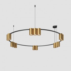 DK4067-BK+SG Подвесной светильник ORBIT, IP20, 15xGU10 LED, до 15 Вт, черный + сатинированное золото, алюминий в Лабытнанги - labytnangi.ok-mebel.com | фото 2