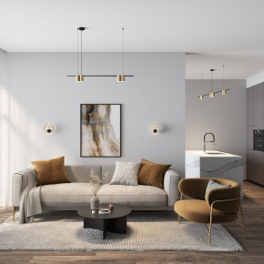 DK5060-BK+SG Бра ORBIT, IP20, 3000К, LED, 10 Вт, черный + сатинированное золото, алюминий в Лабытнанги - labytnangi.ok-mebel.com | фото 5
