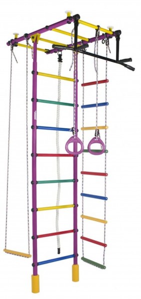 ДСК Атлант цв.фиолетовый радуга: турник, кольца, канат, трапеция, веревочная лестница в Лабытнанги - labytnangi.ok-mebel.com | фото