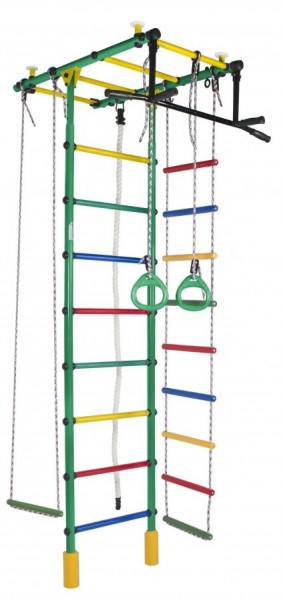 ДСК Атлант цв.зеленый радуга: турник, кольца, канат, трапеция, веревочная лестница в Лабытнанги - labytnangi.ok-mebel.com | фото