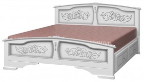 ЕЛЕНА Кровать из массива 1400 (Белый жемчуг) с 2-мя ящиками в Лабытнанги - labytnangi.ok-mebel.com | фото