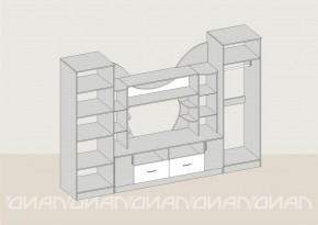 Гостиная Аллегро с 2 шкафами вариант-5 (венге/дуб белфорт) в Лабытнанги - labytnangi.ok-mebel.com | фото 2