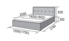 ГРЕТА Кровать 1400 (экокожа бежевая) в Лабытнанги - labytnangi.ok-mebel.com | фото 2