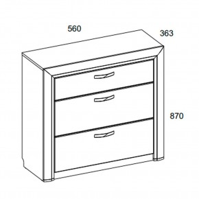 Комод 3S/56, OLIVIA, цвет вудлайн крем/дуб анкона в Лабытнанги - labytnangi.ok-mebel.com | фото 3