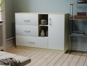 Комод К-3.1 (Дуб сонома/Белый жемчуг) в Лабытнанги - labytnangi.ok-mebel.com | фото 2