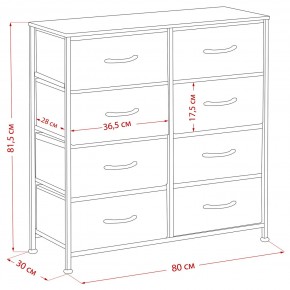 Комод Leset Линкс 8 ящ. (к/з), Каркас Белый, ящики Белые в Лабытнанги - labytnangi.ok-mebel.com | фото 8