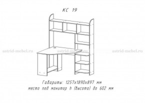 Компьютерный стол №19 (Анкор темный) в Лабытнанги - labytnangi.ok-mebel.com | фото 3