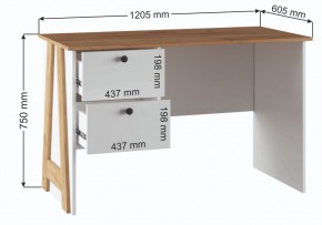 Компьютерный стол Теодора белый / крафт золотой в Лабытнанги - labytnangi.ok-mebel.com | фото 3