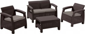 Комплект мебели Корфу сет (Corfu set) коричневый - серо-бежевый * в Лабытнанги - labytnangi.ok-mebel.com | фото 1