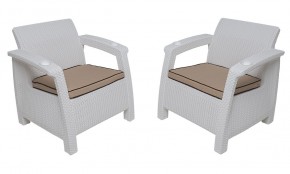 Комплект на балкон Yalta Premium Balcony Set (Ялта) белый (+подушки под спину) в Лабытнанги - labytnangi.ok-mebel.com | фото 4