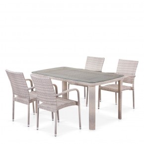 Комплект плетеной мебели T256C/Y376C-W85 Latte (4+1) + подушки на стульях в Лабытнанги - labytnangi.ok-mebel.com | фото 1
