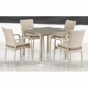 Комплект плетеной мебели T256C/Y376C-W85 Latte (4+1) + подушки на стульях в Лабытнанги - labytnangi.ok-mebel.com | фото 3