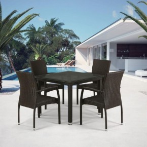 Комплект плетеной мебели T257A/YC379A-W53 Brown (4+1) + подушки на стульях в Лабытнанги - labytnangi.ok-mebel.com | фото 1