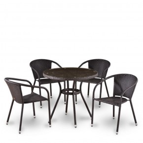 Комплект плетеной мебели T282ANT/Y137C-W53 Brown (4+1) в Лабытнанги - labytnangi.ok-mebel.com | фото