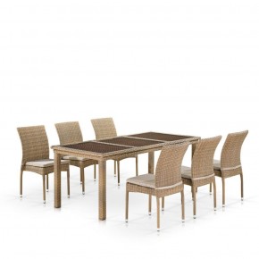 Комплект плетеной мебели T365/Y380B-W65 Light Brown (6+1) в Лабытнанги - labytnangi.ok-mebel.com | фото 1