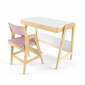 Комплект растущий стол и стул с чехлом 38 попугаев «Вуди» (Белый, Береза, Розовый) в Лабытнанги - labytnangi.ok-mebel.com | фото 1