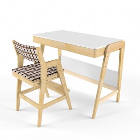 Комплект растущий стол и стул с чехлом 38 попугаев «Вуди» (Белый, Без покрытия, Клетка) в Лабытнанги - labytnangi.ok-mebel.com | фото 1