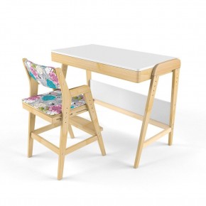 Комплект растущий стол и стул с чехлом 38 попугаев «Вуди» (Белый, Без покрытия, Мечта) в Лабытнанги - labytnangi.ok-mebel.com | фото 1