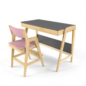 Комплект растущий стол и стул с чехлом 38 попугаев «Вуди» (Серый, Береза, Розовый) в Лабытнанги - labytnangi.ok-mebel.com | фото