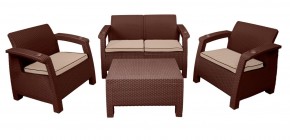 Комплект уличной мебели Yalta Premium Terrace Set (Ялта) шоколадый (+подушки под спину) в Лабытнанги - labytnangi.ok-mebel.com | фото