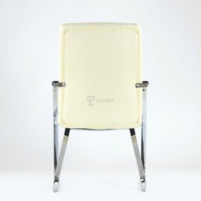 Кресло Barneo K-25 для посетителей и переговорных (хром, бежевая экокожа) в Лабытнанги - labytnangi.ok-mebel.com | фото 3