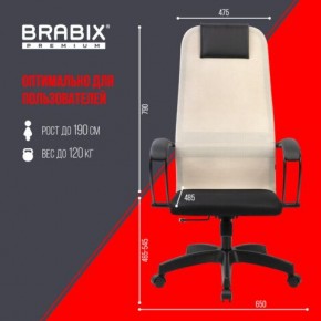 Кресло BRABIX PREMIUM "Ultimate EX-800" пластик, плотная двойная сетка Х2, черное/бежевое, 532916 в Лабытнанги - labytnangi.ok-mebel.com | фото 6