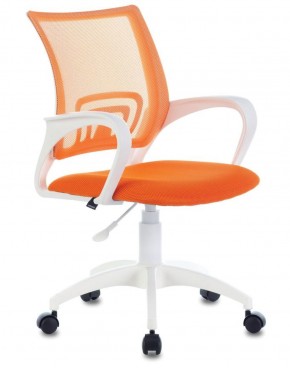 Кресло BRABIX "Fly MG-396W", пластик белый, сетка, оранжевое, 532401, MG-396W_532401 в Лабытнанги - labytnangi.ok-mebel.com | фото 1