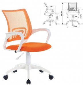 Кресло BRABIX "Fly MG-396W", пластик белый, сетка, оранжевое, 532401, MG-396W_532401 в Лабытнанги - labytnangi.ok-mebel.com | фото 2